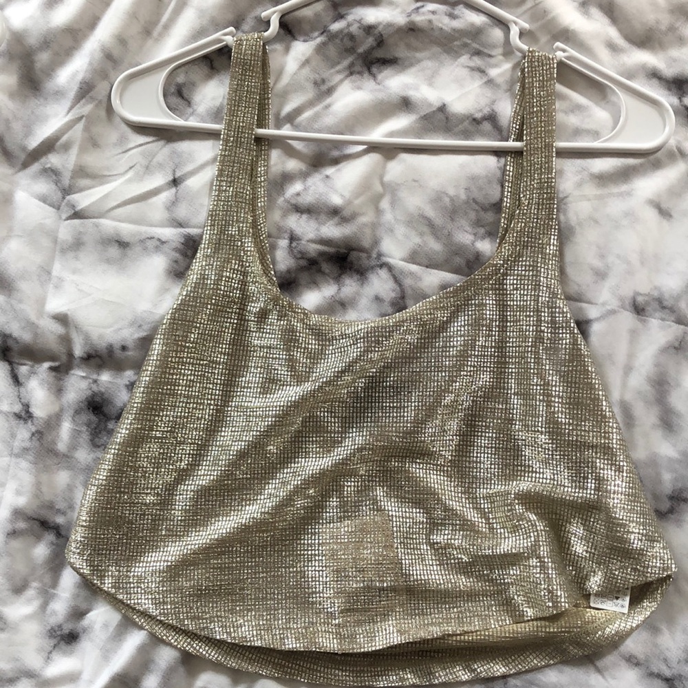 Gold crop top